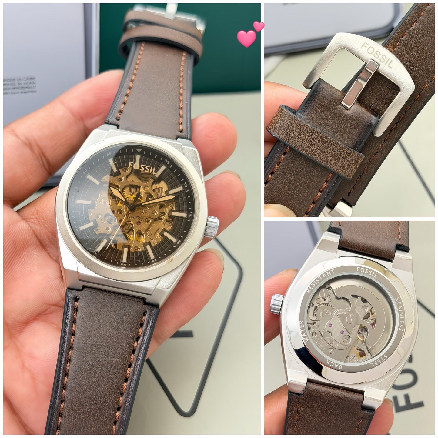 Fossil Automatic Brown White Dial