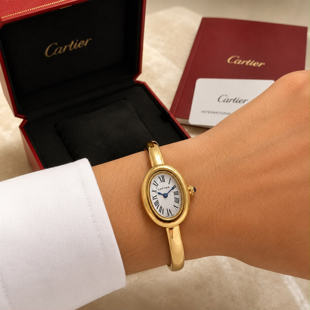 Cartier Baignoire Gold Finish White Dial