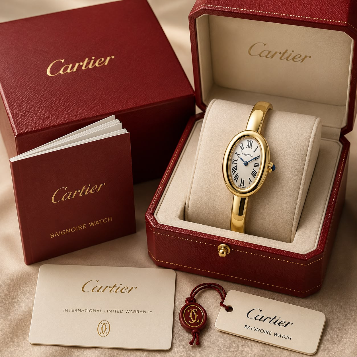 Cartier Baignoire Gold Finish White Dial