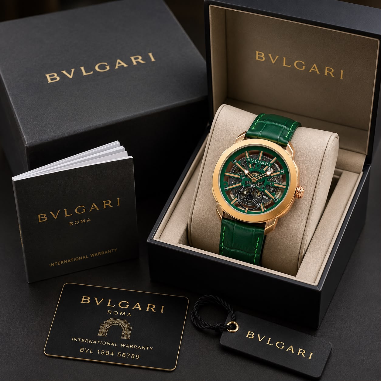 Bvlgari Octo Skeleton Rosegold Green Dial