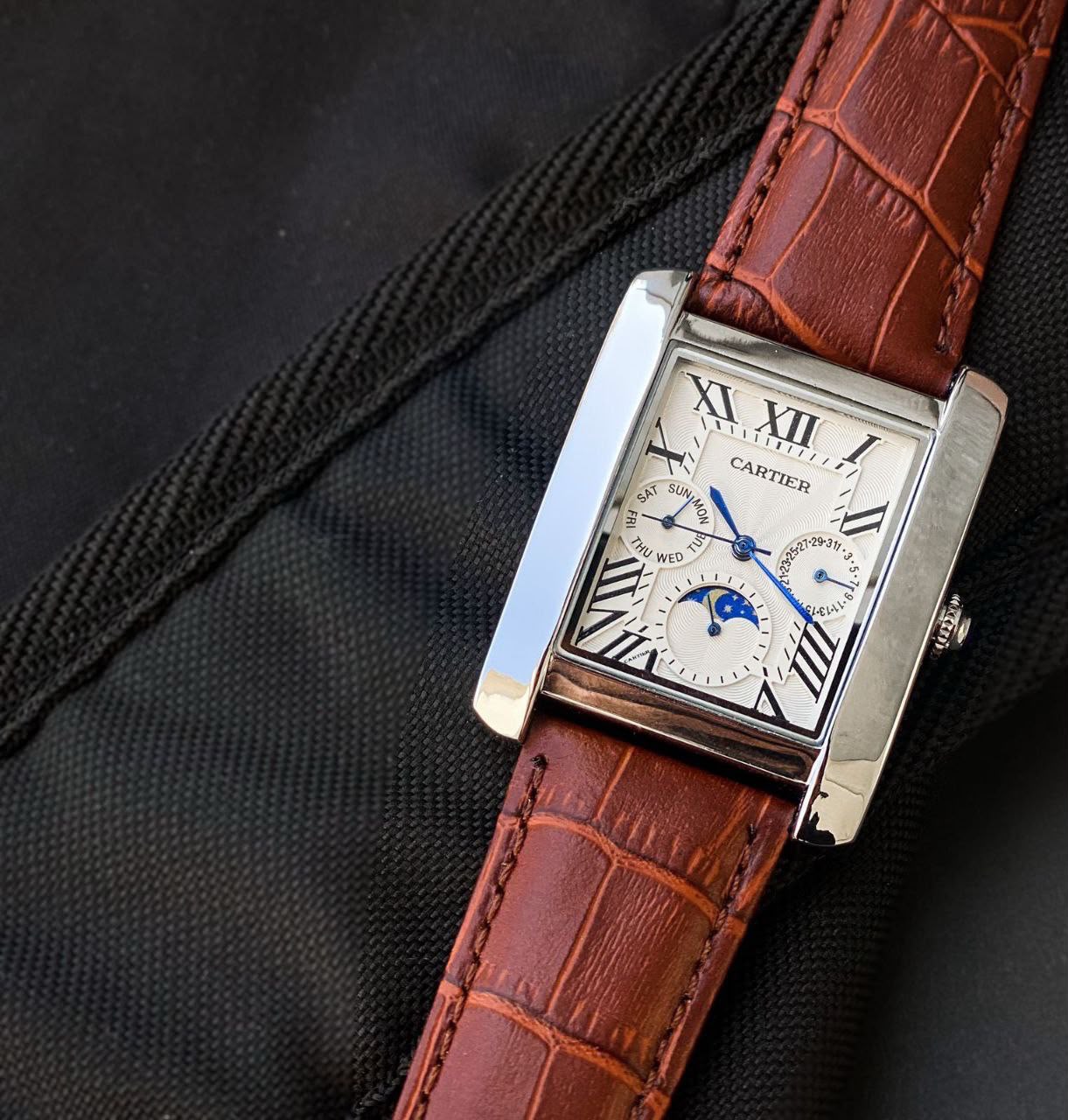 Cartier Tank Moonphase White Dial Quartz