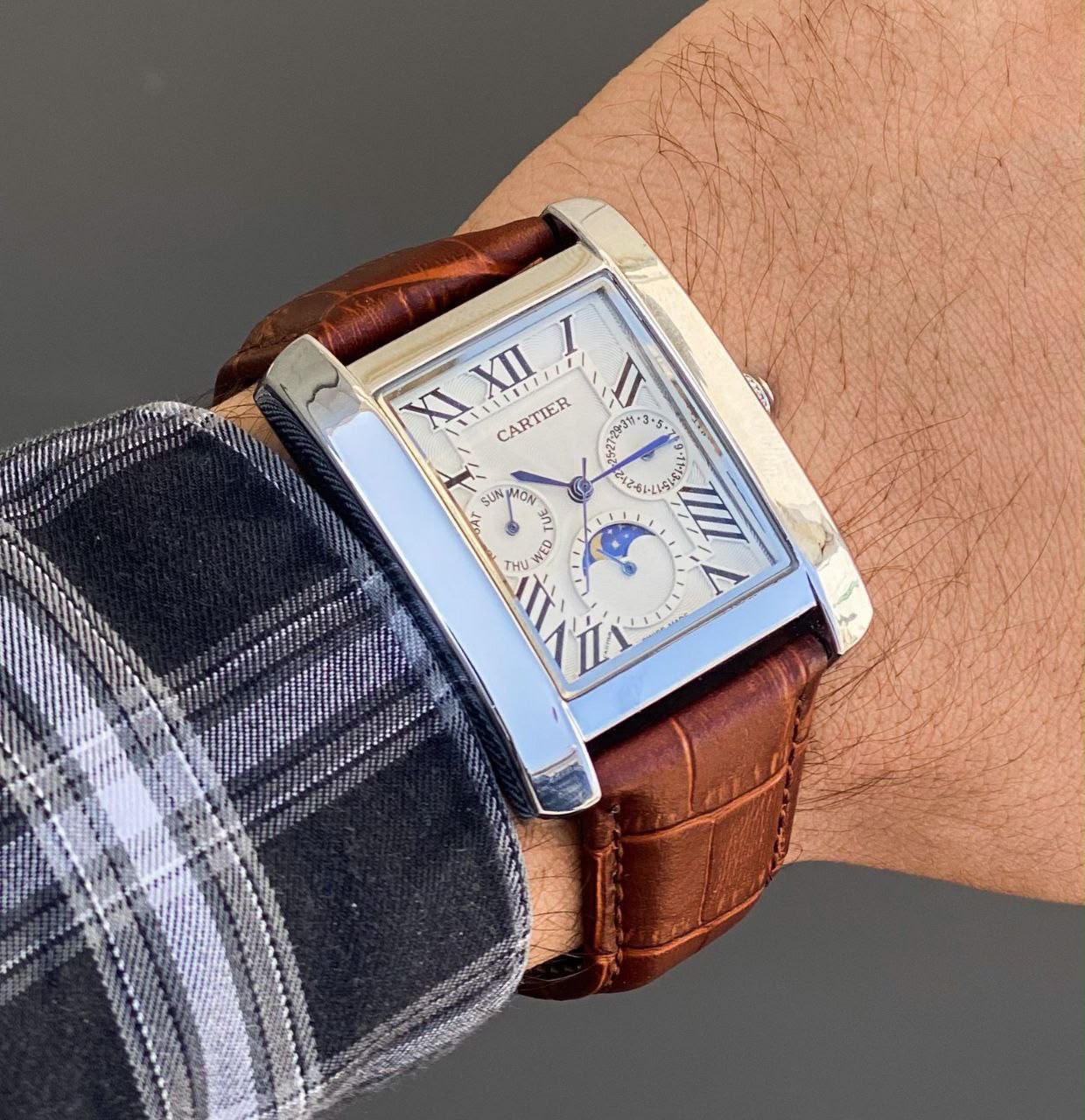 Cartier Tank Moonphase White Dial Quartz