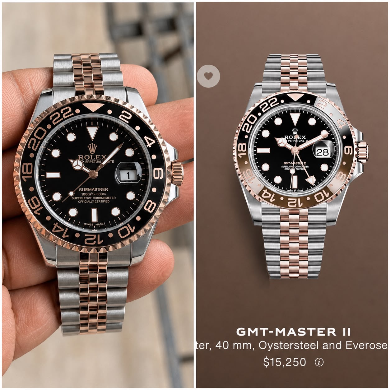 Rolex GMT Master II Black Dial Quartz