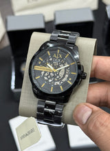 Armani Exchange Modern Automatic Black Skeleton