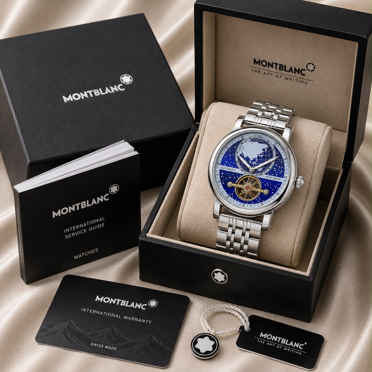 Montblanc Heritage World Map Automatic Blue Dial