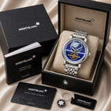 Montblanc Heritage World Map Automatic Blue Dial