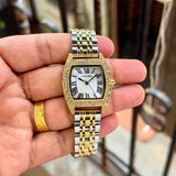 Cartier Tortue Style White Guilloche Dial