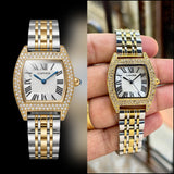 Cartier Tortue Style White Guilloche Dial