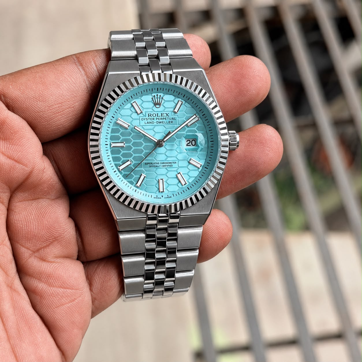 Rolex Land-Dweller Blue Diamond Dial