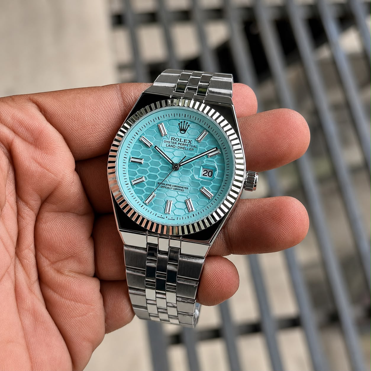 Rolex Land-Dweller Blue Diamond Dial
