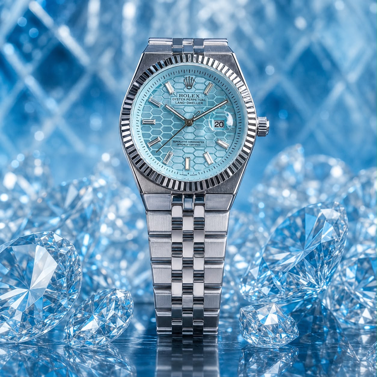 Rolex Land-Dweller Blue Diamond Dial