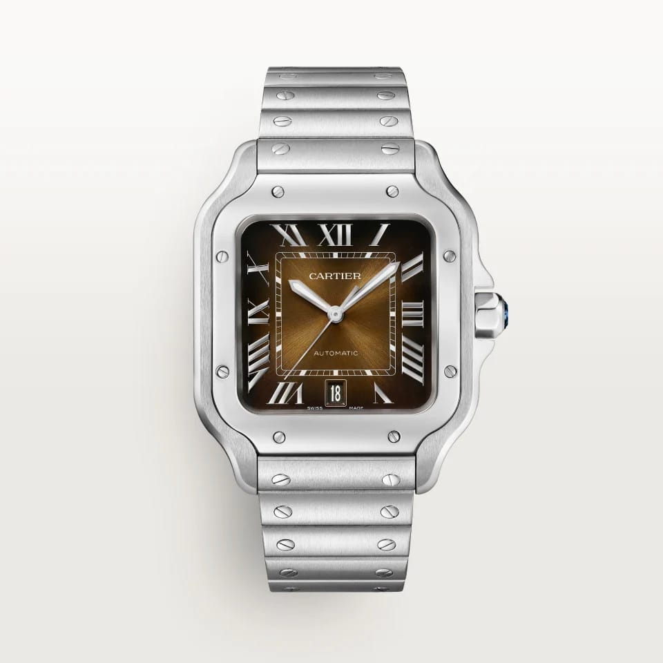Cartier Santos De Silver Brown Dial Automatic