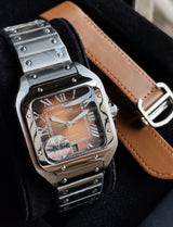 Cartier Santos De Silver Brown Dial Automatic
