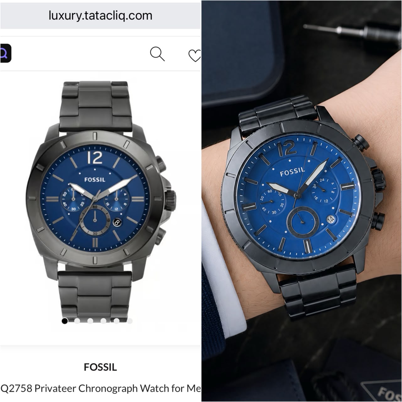 Fossil Privateer Sport Blue Dial Chronograph