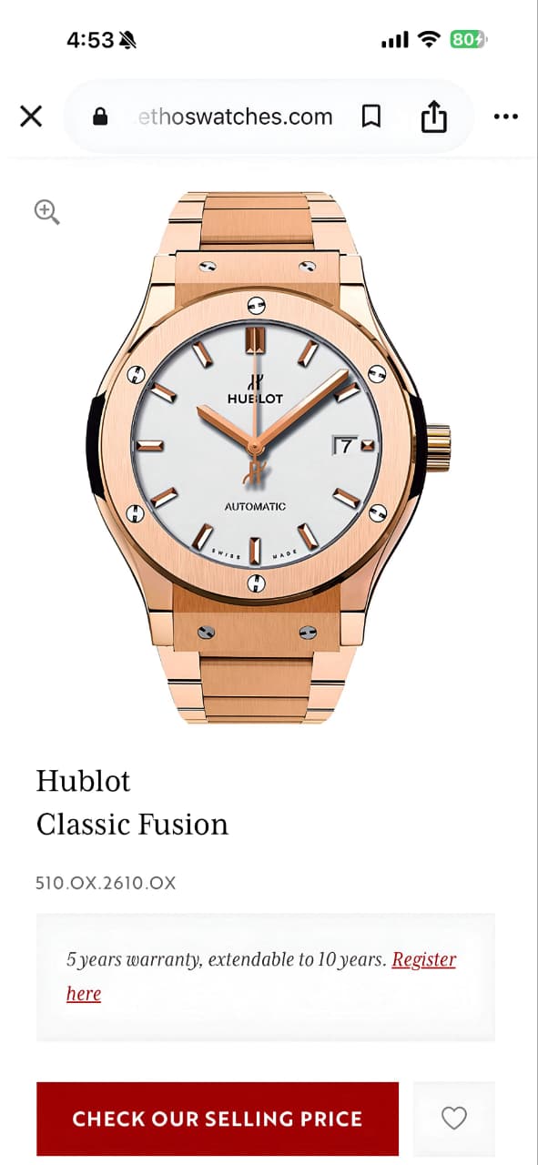 Hublot Classic Automatic White Dial