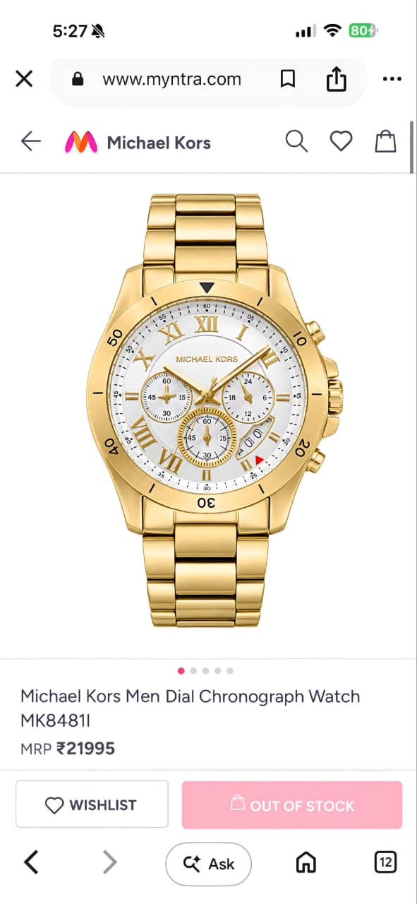 Michael Kors Brecken Gold Chronograph