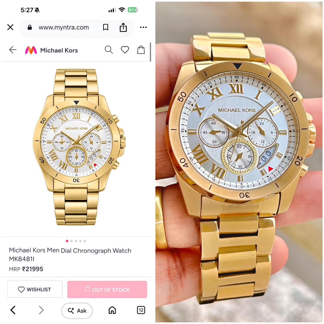 Michael Kors Brecken Gold Chronograph