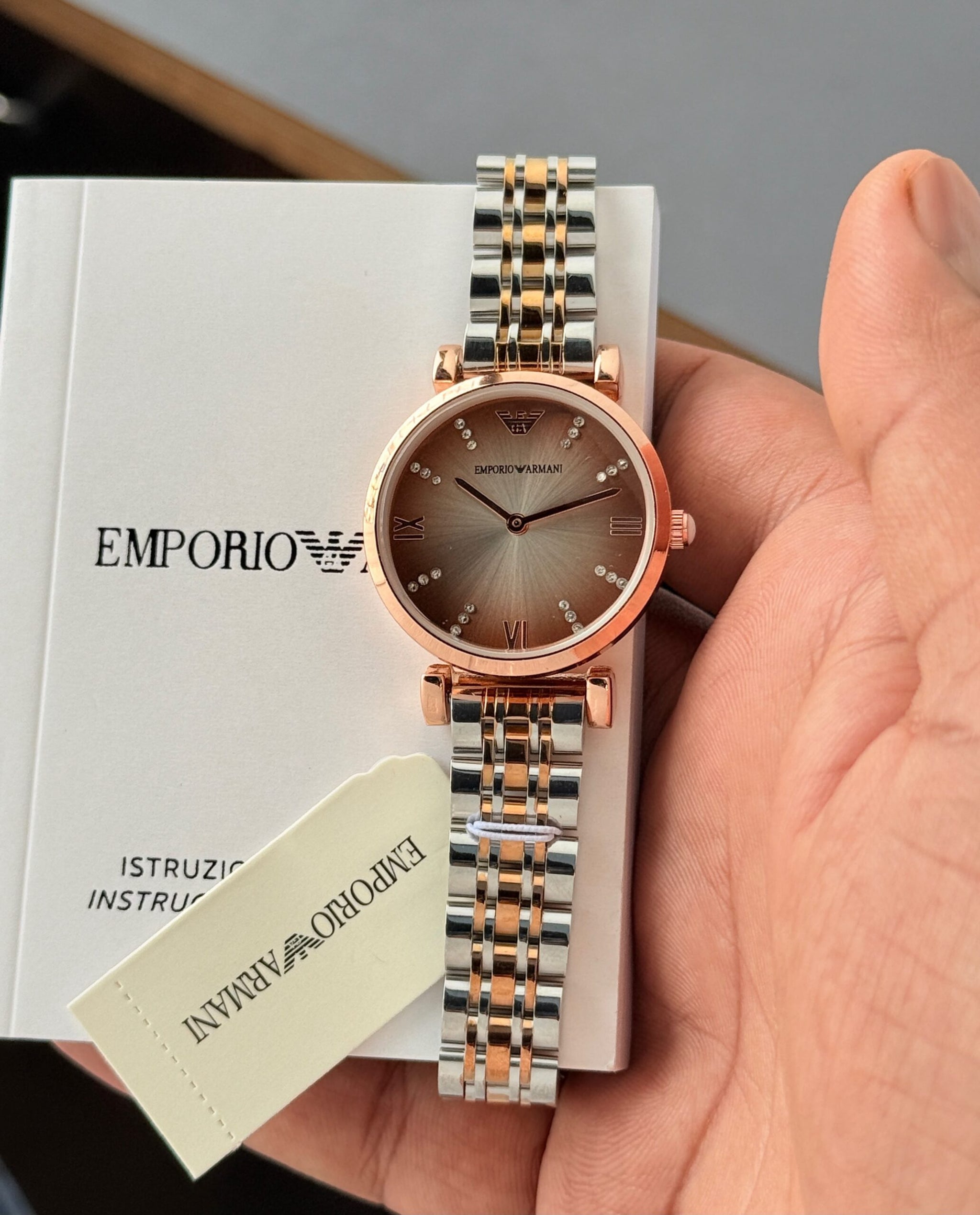 Emporio Armani Slim Brown Diamond Dial