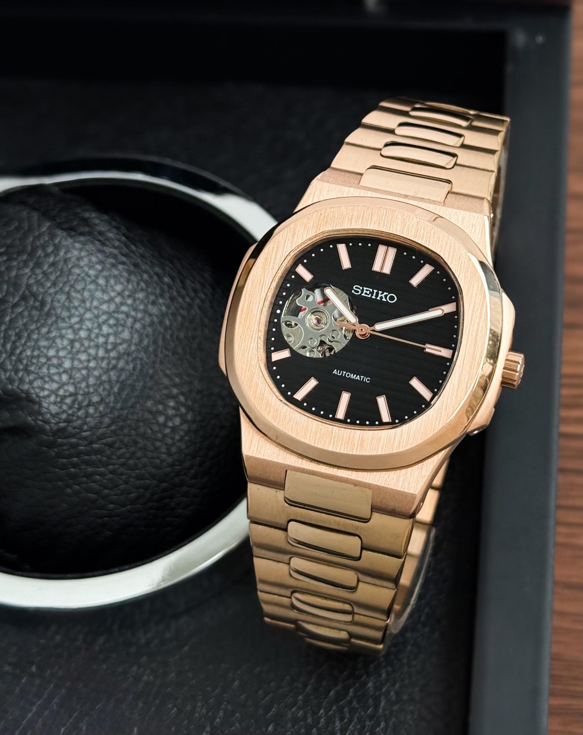 Seiko Nautilus Inspired Automatic Black Dial