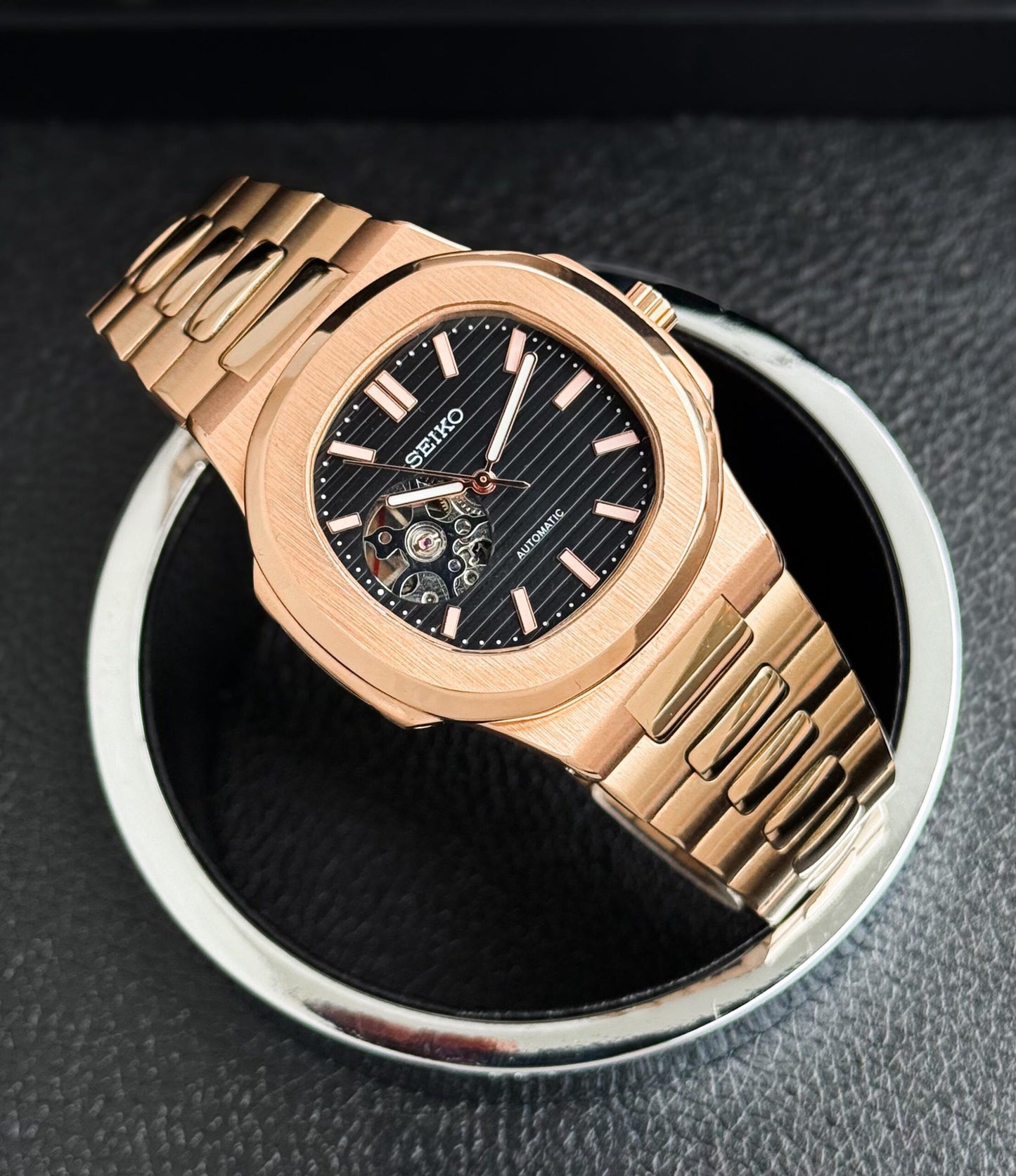 Seiko Nautilus Inspired Automatic Black Dial