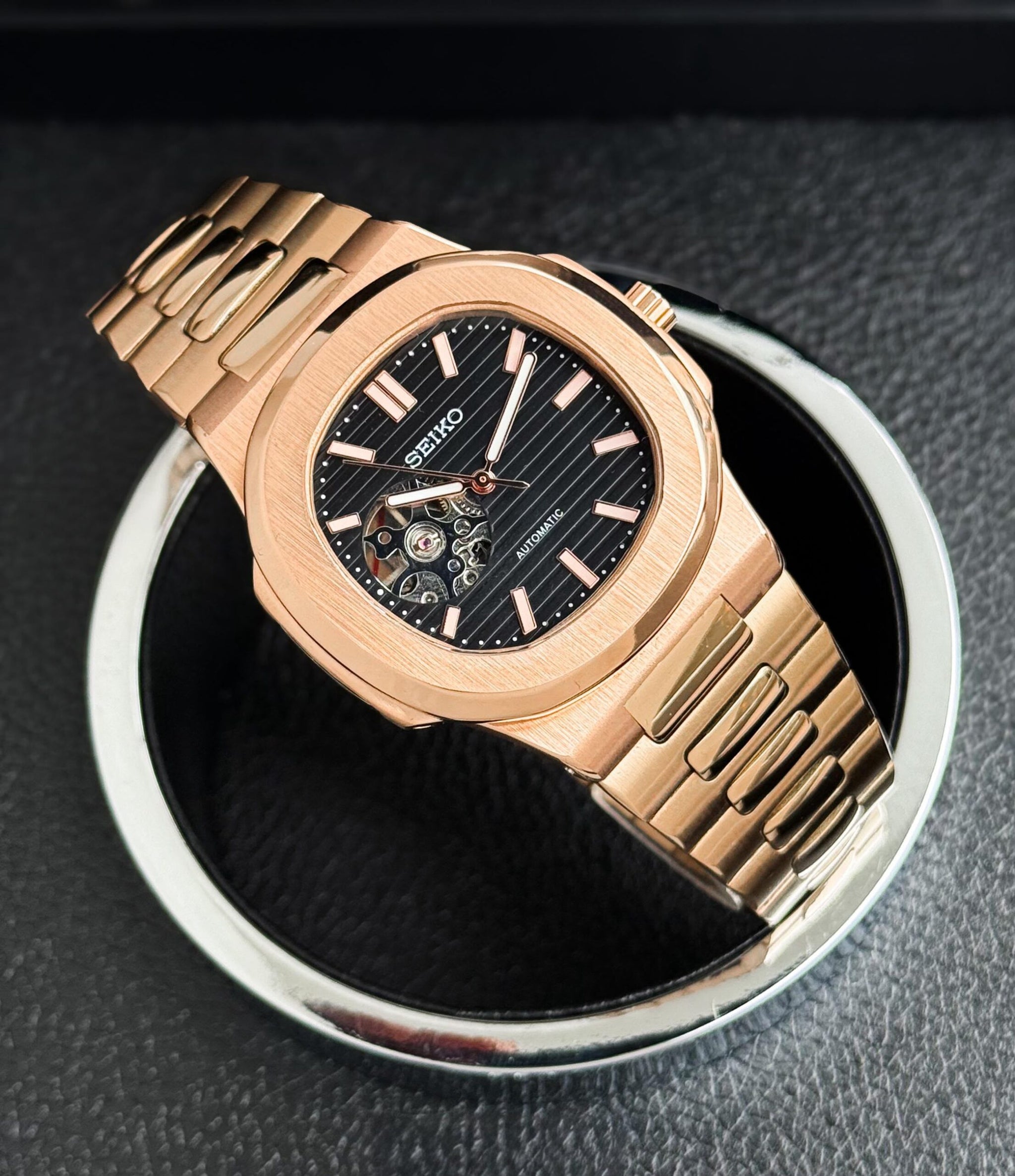 Seiko Nautilus Inspired Automatic Black Dial