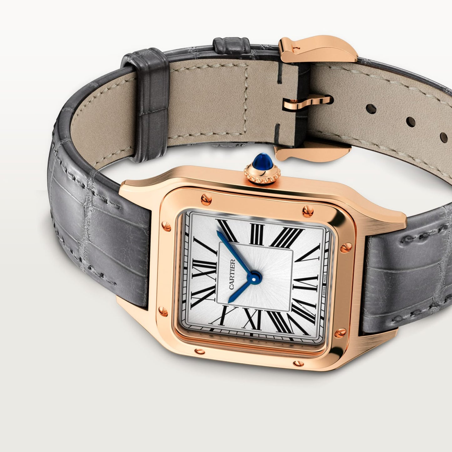 Cartier Santos Dumont Square Slim White Dial