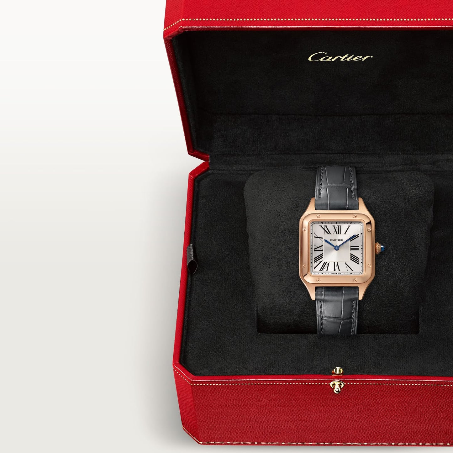 Cartier Santos Dumont Square Slim White Dial
