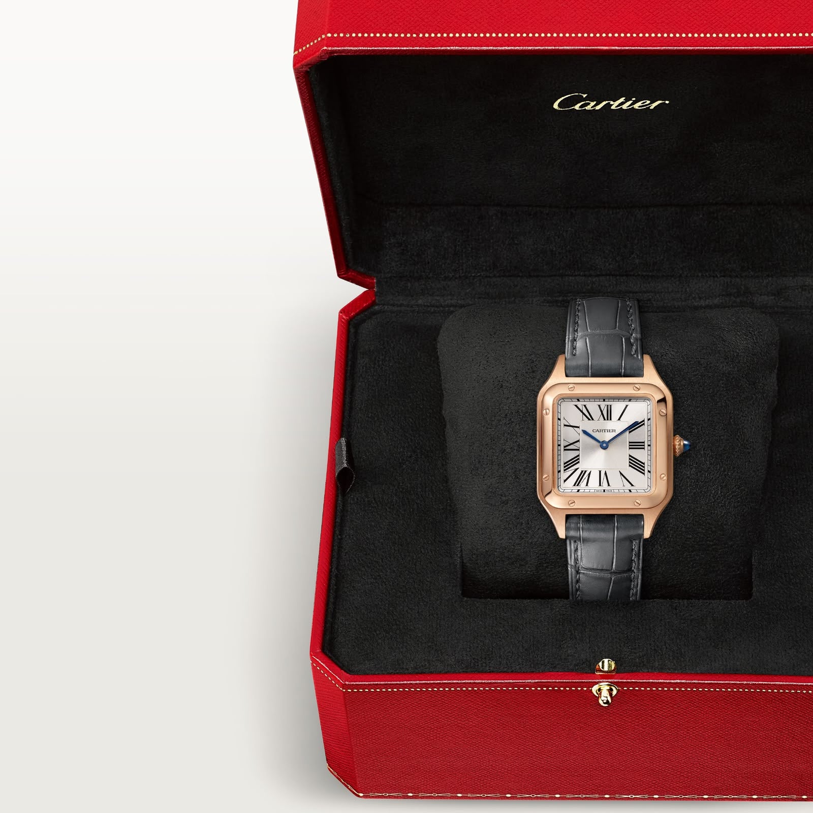 Cartier Santos Dumont Square Slim White Dial