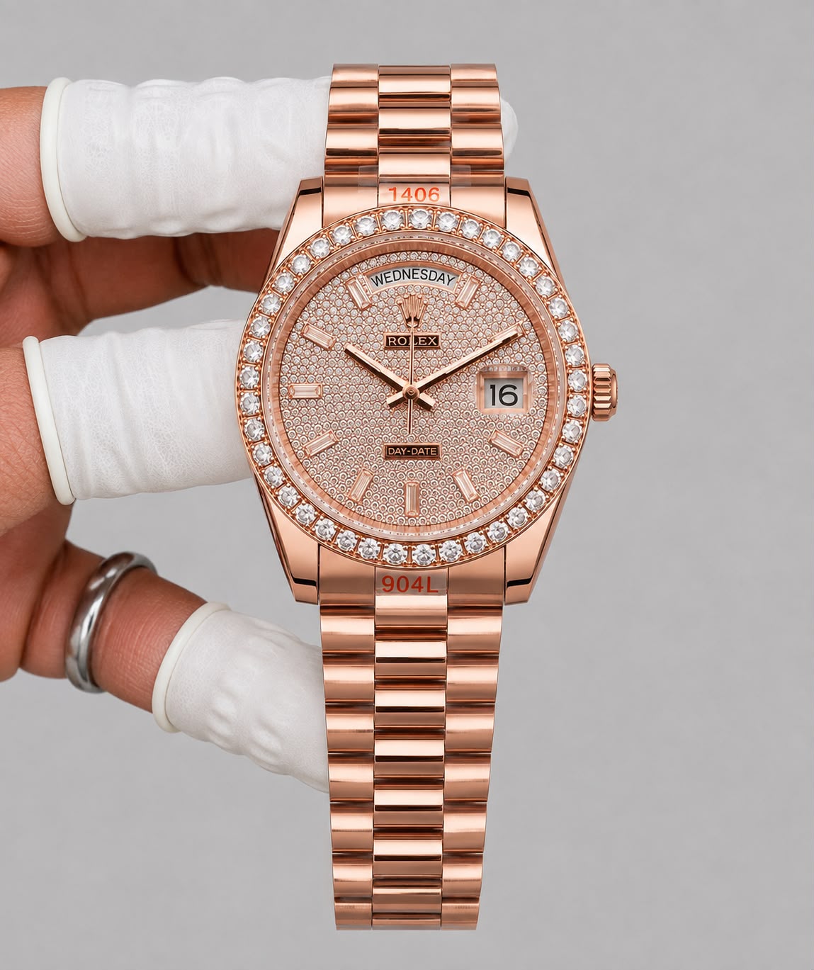 Rolex Day-Date 40 Everose Gold Diamond Dial