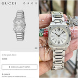 Gucci G-Flat Silver White Dial Quartz