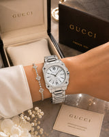 Gucci G-Flat Silver White Dial Quartz