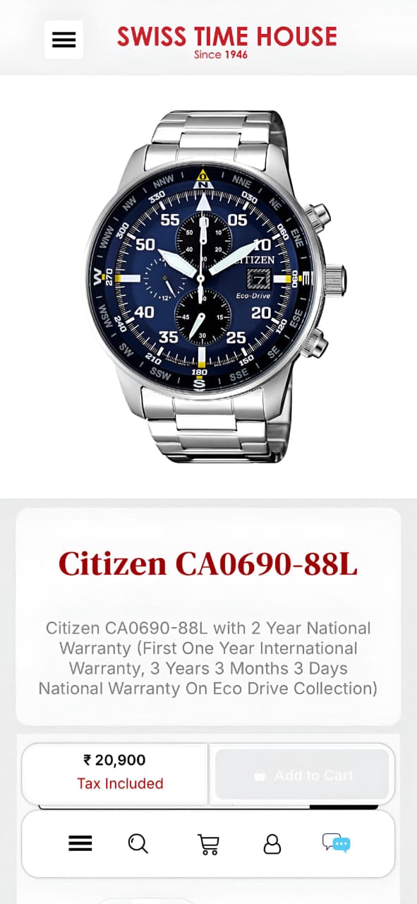 Citizen Eco-Drive Blue Dial Chronograph
