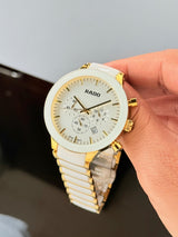 Rado Centrix Chronograph White &amp; Gold Ceramic