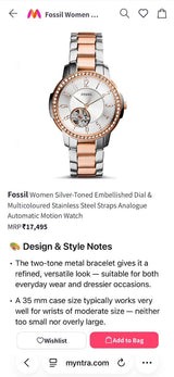 Fossil Architect Automatic Two Tone White Dial