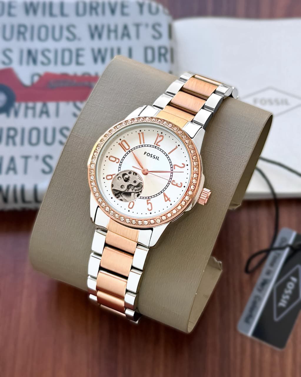 Fossil Architect Automatic Two Tone White Dial