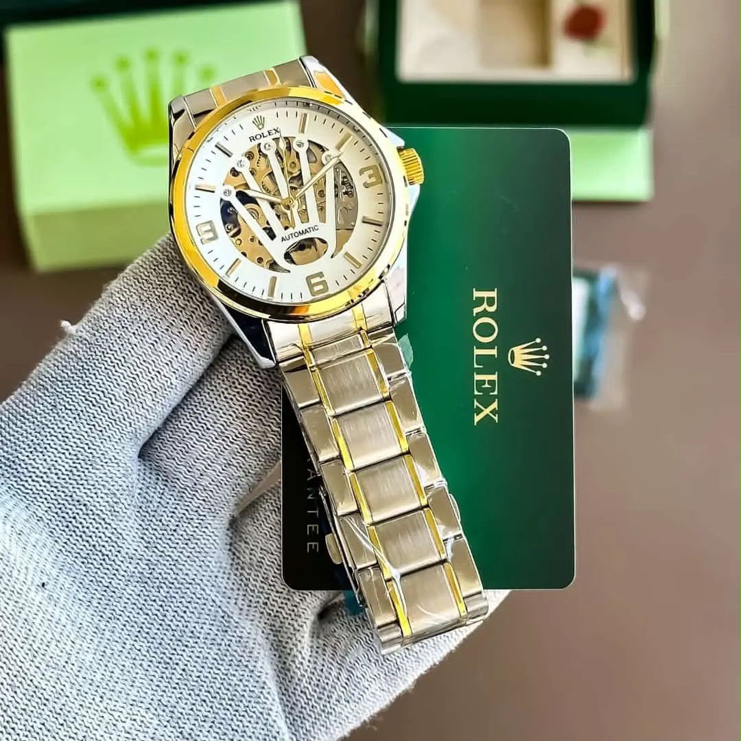 Rolex Automatic Transparent Dial Silver Gold