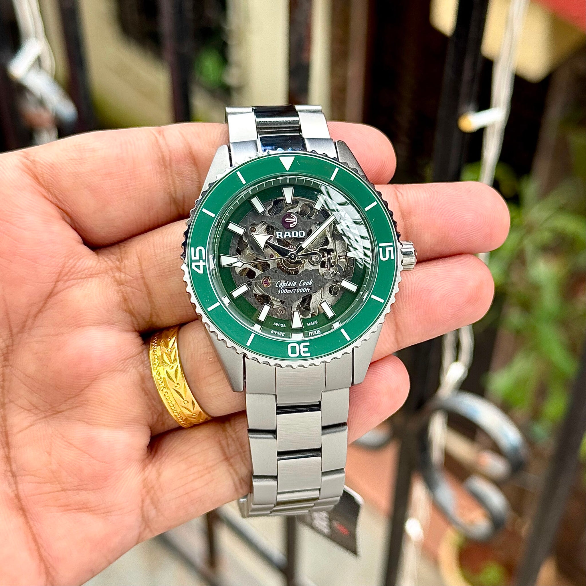 Rado Captain Cook Ceramic Green Skeleton Dial