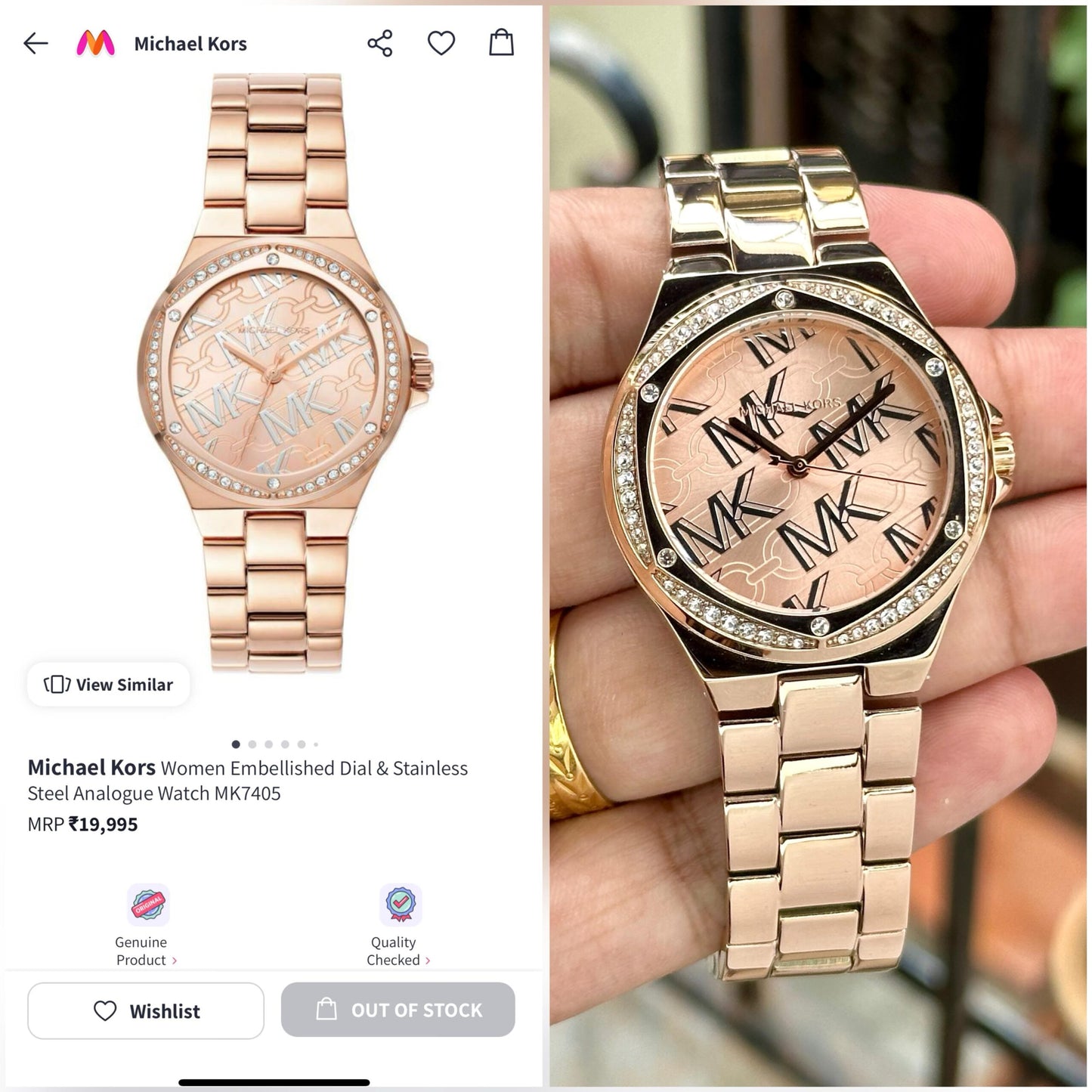 Michael Kors MK7405 Rose Gold Monogram