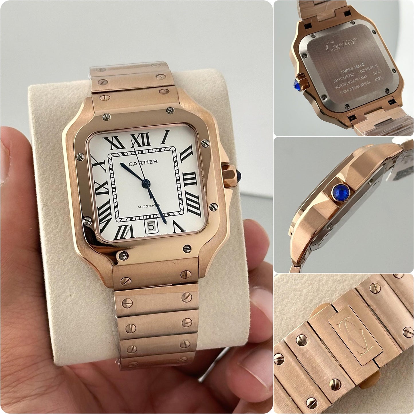 Cartier Santos Rosegold White Dial Automatic