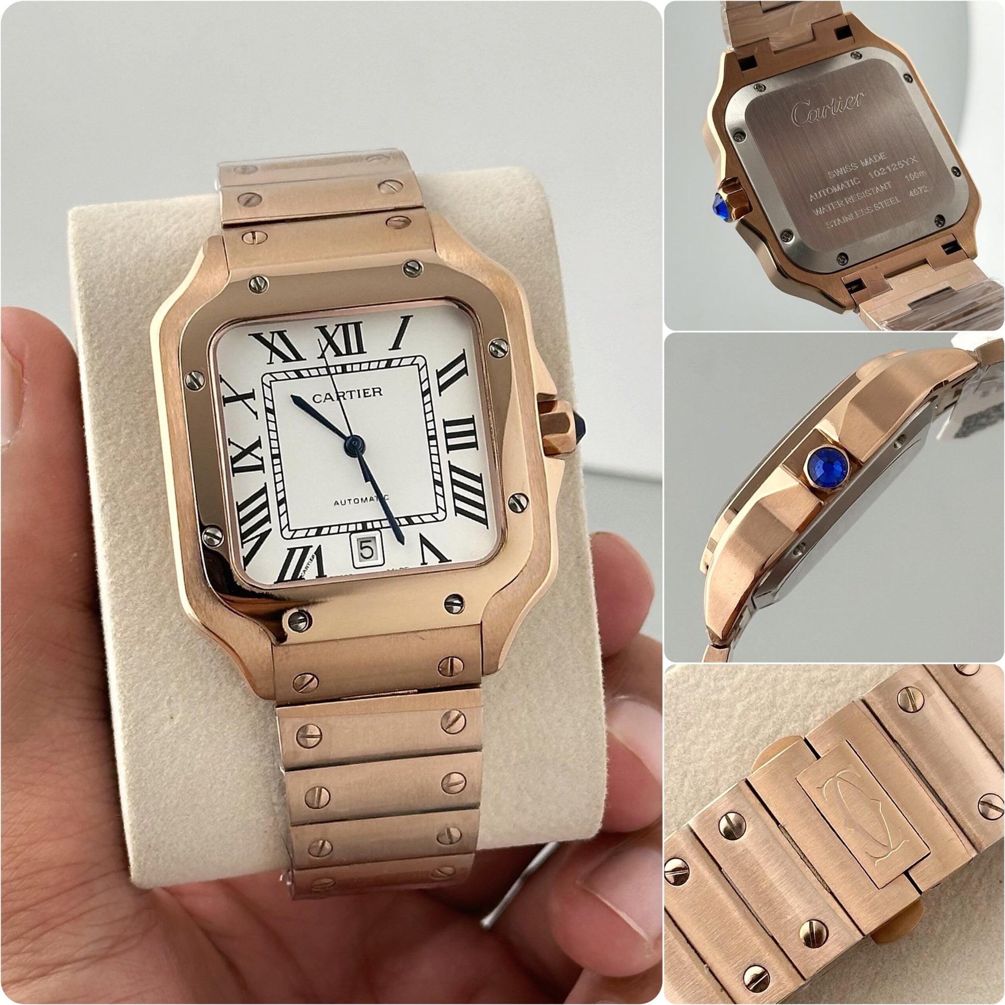 Cartier Santos Rosegold White Dial Automatic