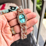 Swarovski Rose Gold Blue Diamond Dial