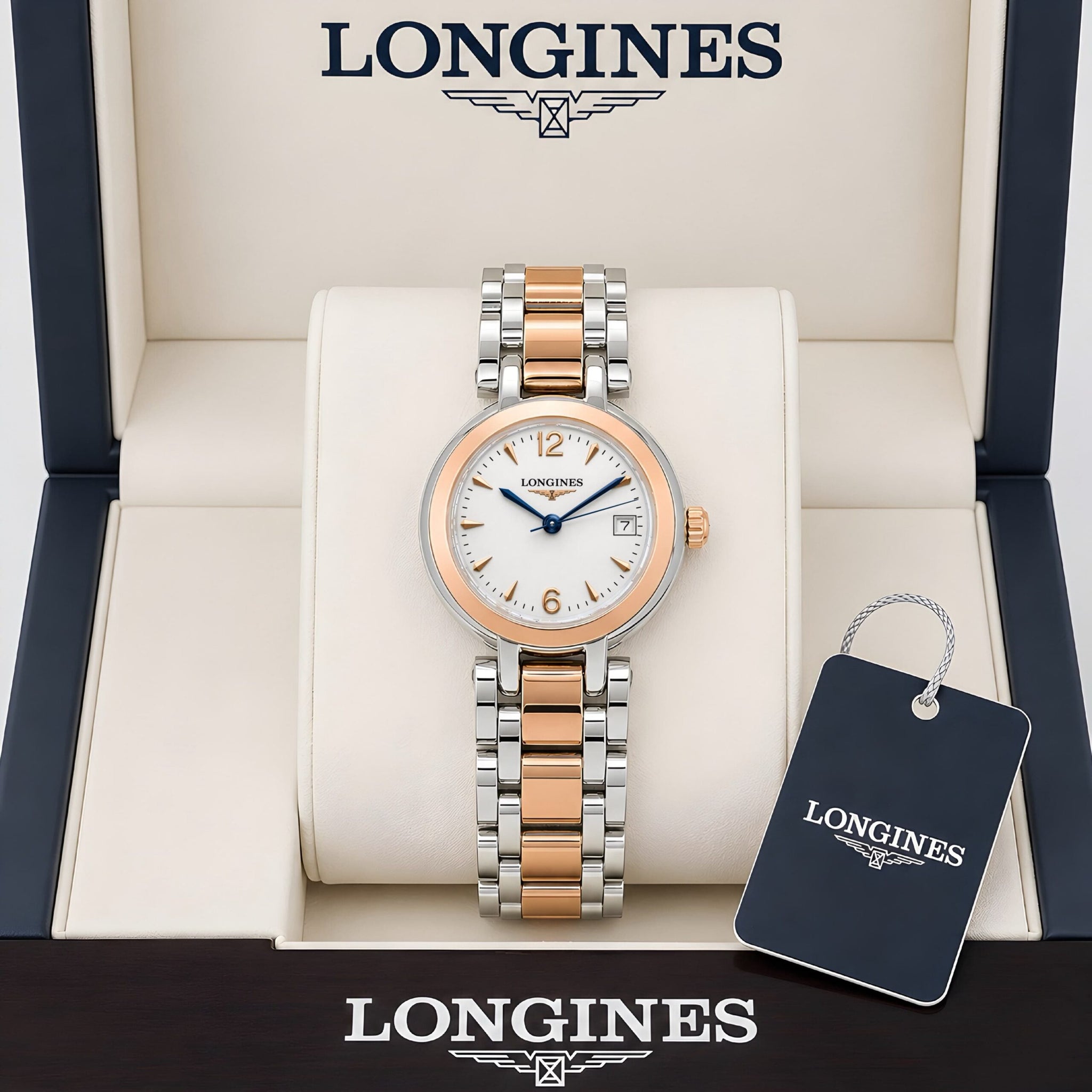 Longines PrimaLuna Silver Rose Gold