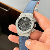 Hublot Big Bang Black Dial Blue Leather Chronograph