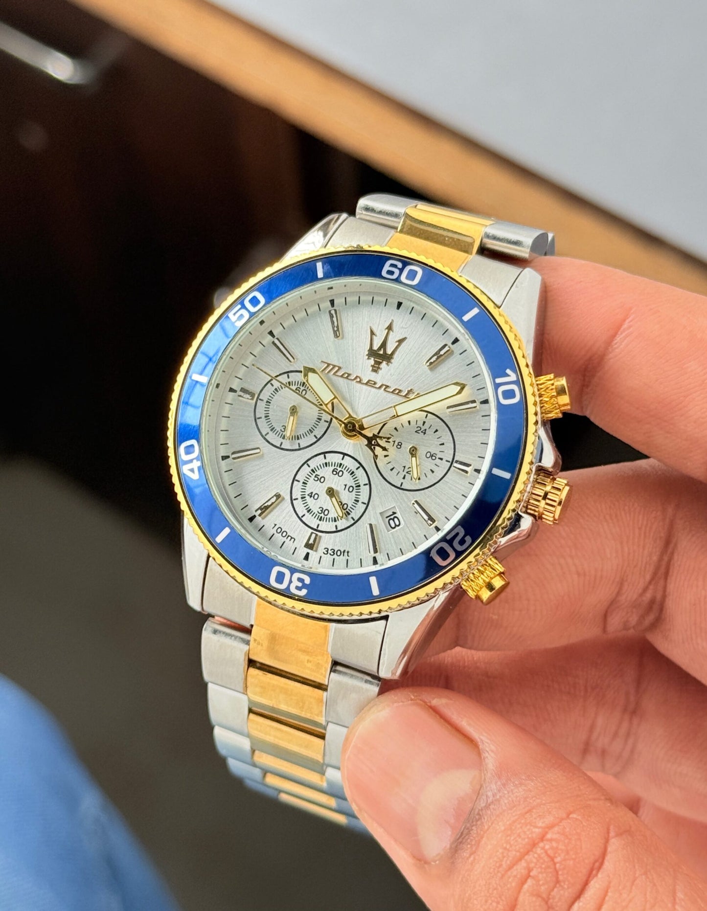 Maserati Lifestyle Chronograph Silver Gold
