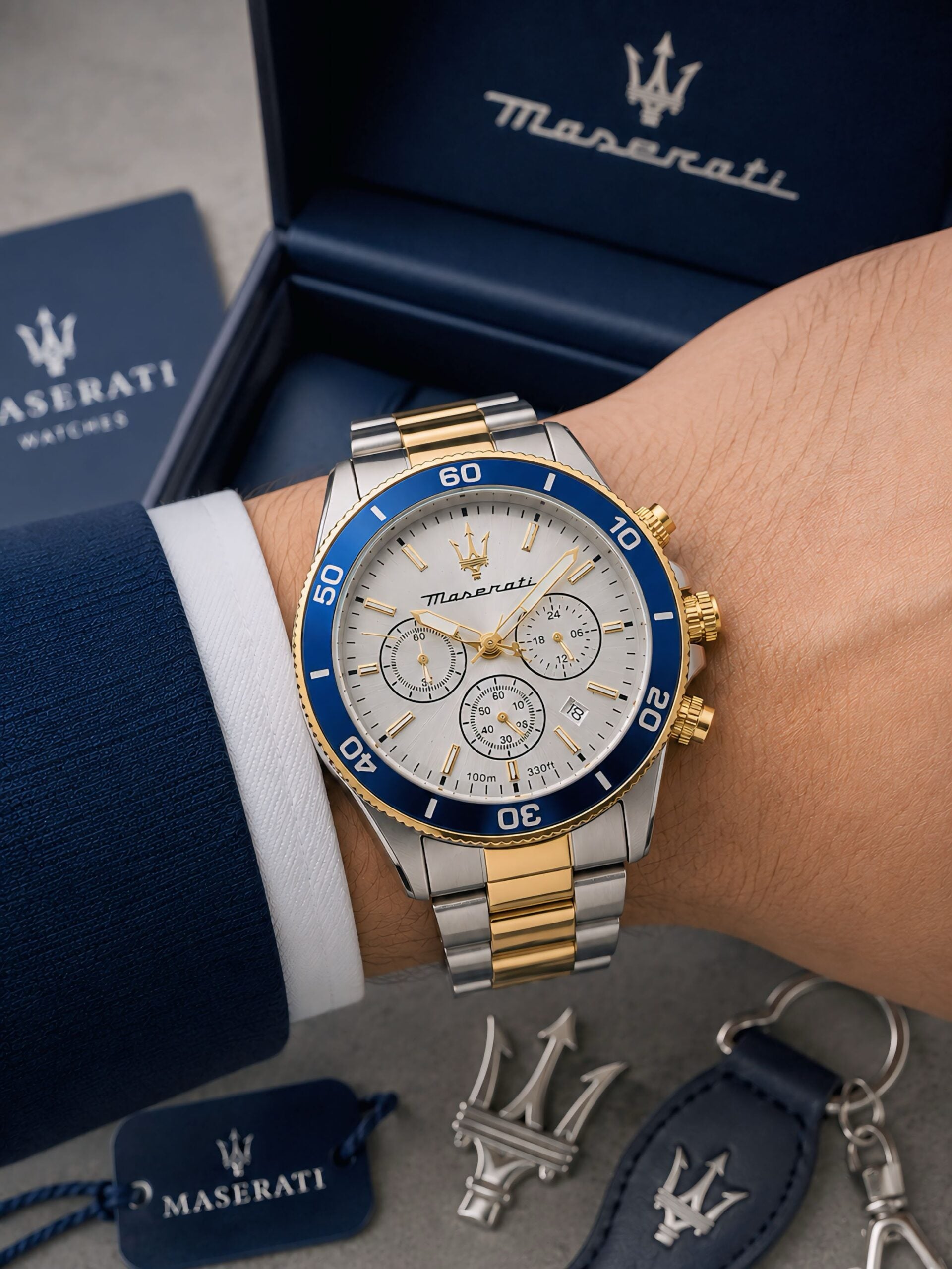 Maserati Lifestyle Chronograph Silver Gold