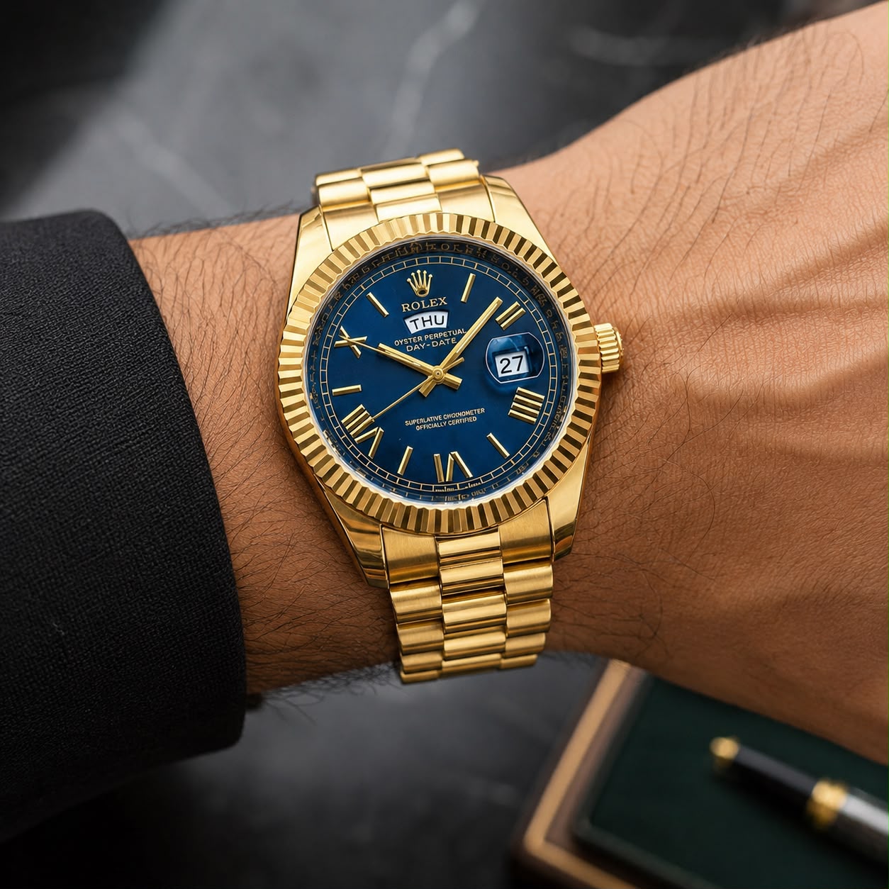 Rolex Oyster Perpetual Day &amp; Date Blue Dial