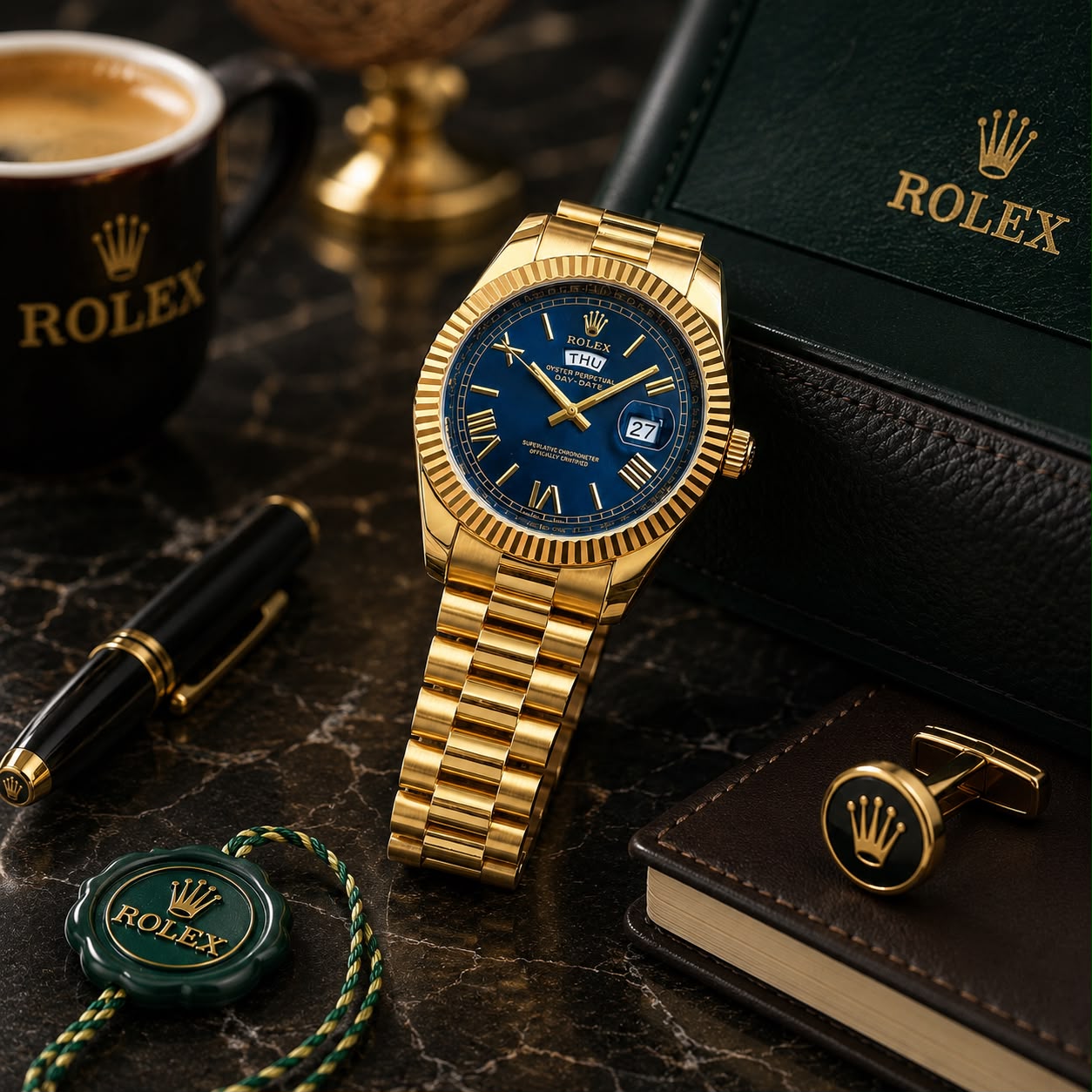 Rolex Oyster Perpetual Day &amp; Date Blue Dial