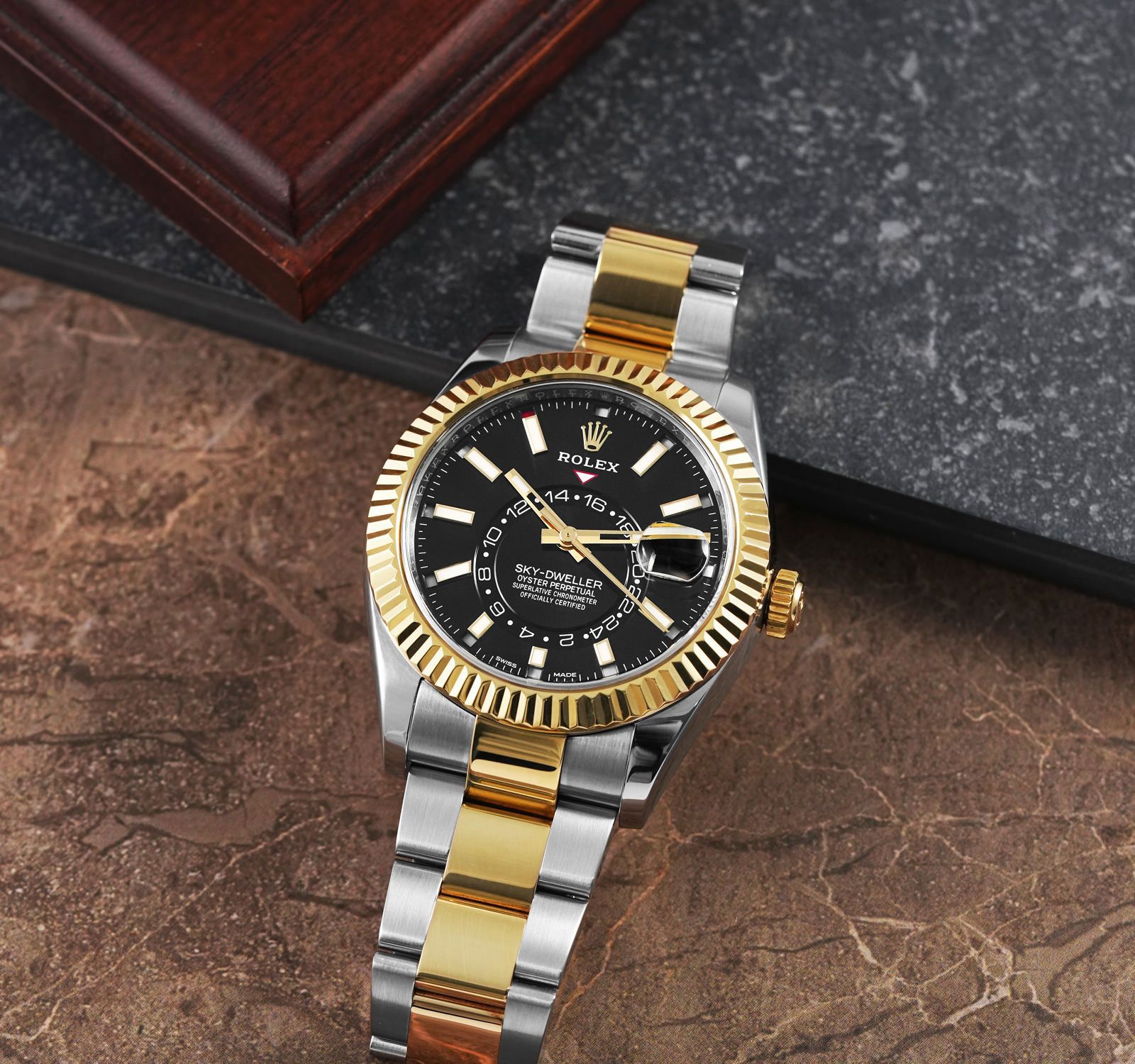 Rolex Sky-Dweller Gold Black Dial Automatic