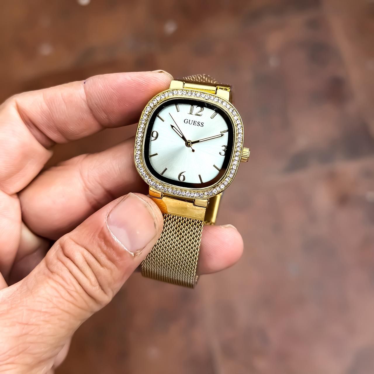 Guess Colorful Crystal Gold Dial