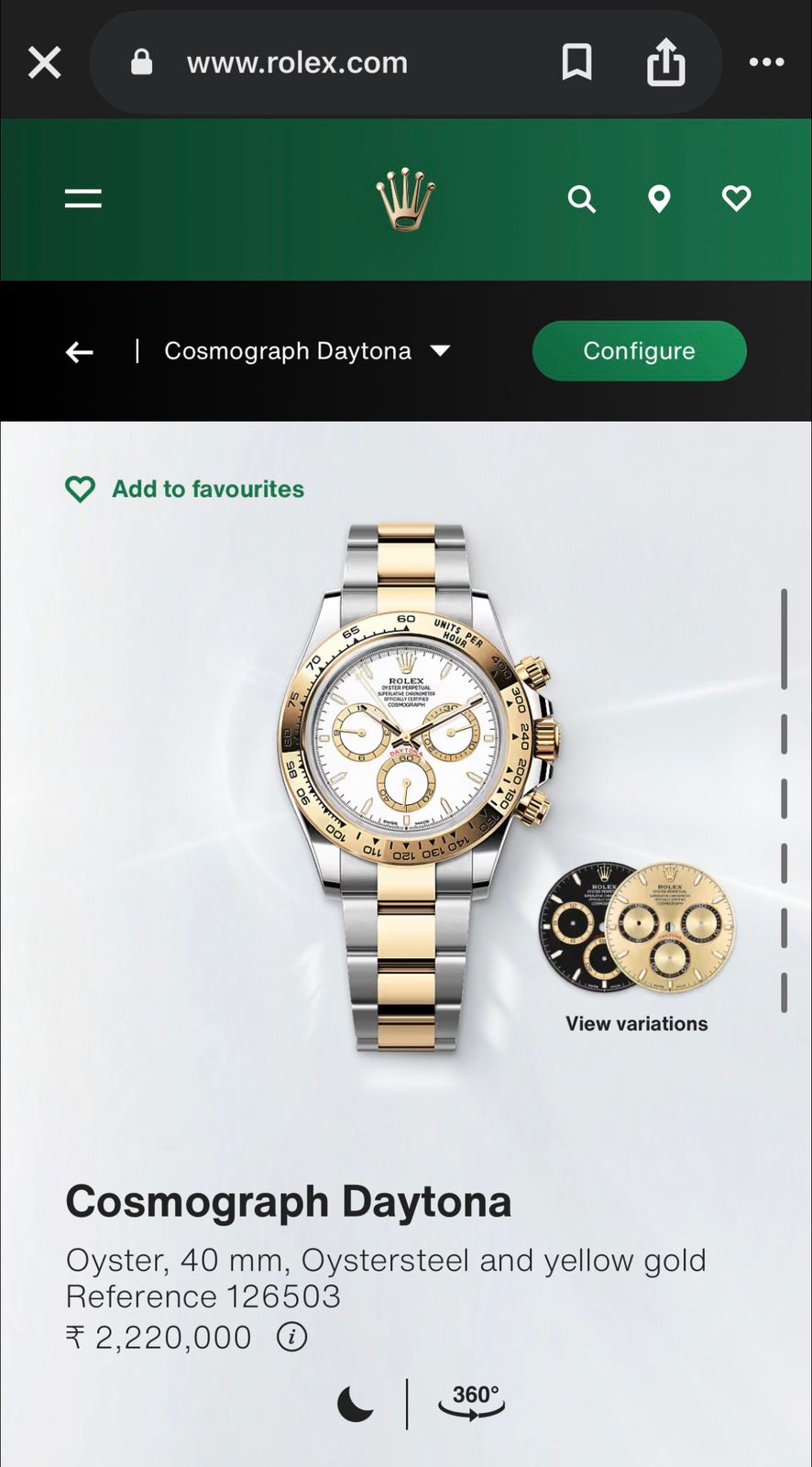 Rolex Daytona Cosmograph White Dial Chronograph